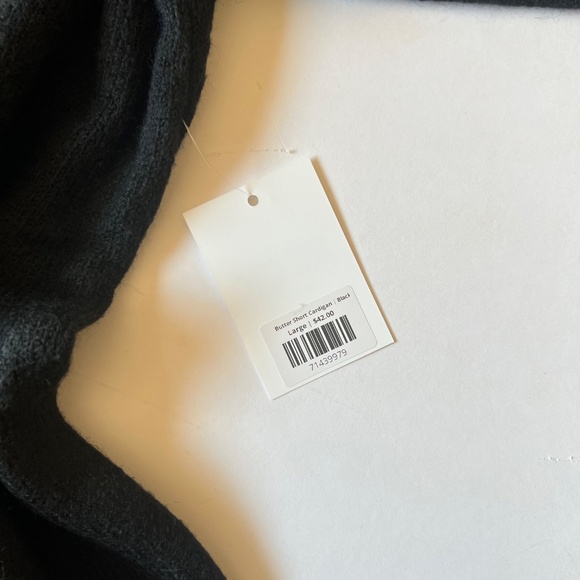 NWT Cielo Knit Open Front Cardigan Women's Size Large Black Long Sleeve Sweater - Picture 5 of 9